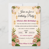 Birthday Party Invitation Elegant Floral 招待状 (正面)