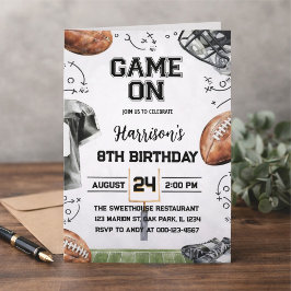 birthday party invitation for an American football 招待状