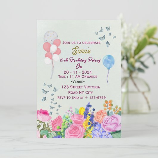 Birthday Party Invitations  招待状 (スタンド正面)