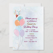 Birthday Party Invitations  招待状 (正面)