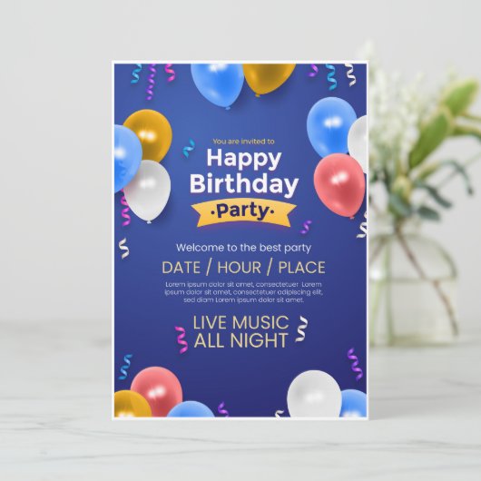 Birthday party invite シーズンカード (スタンド正面)