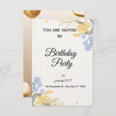 Birthday Party Invite 招待状 (正面/裏面)