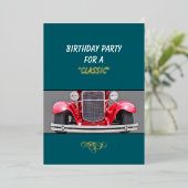 Birthday Party invite for a Classic (older person) 箔シーズンカード (立ち正面)