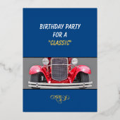 Birthday Party invite for a Classic (older person) 箔シーズンカード (正面)