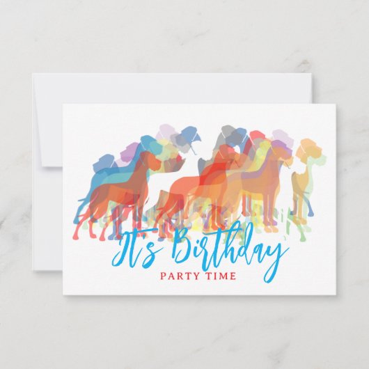 Birthday Party invites Great Dane  (正面)