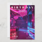 Birthday Party Magazine Cover 招待状 (正面)