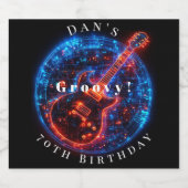 Birthday Party Neon Glow  Rock Guitar   ビールラベル (シングルラベル)