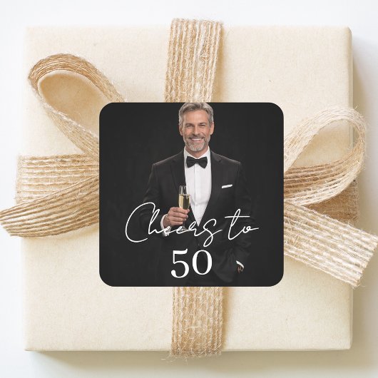 Birthday party photo cheers スクエアシール