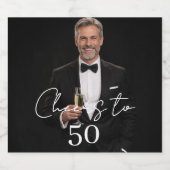 Birthday party photo cheers スパークリングワインラベル (シングルラベル)