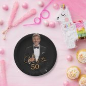 Birthday party photo cheers gold ペーパープレート (パーティー)