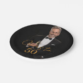 Birthday party photo cheers gold ペーパープレート (アングル)