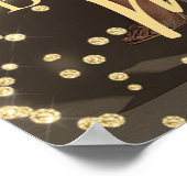 Birthday party photo gold balloons welcome ポスター (角)