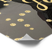 Birthday party photo gold balloons welcome ポスター (角)