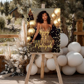 Birthday party photo gold font welcome poster ポスター