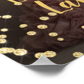 Birthday party photo gold font welcome poster ポスター (角)