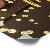 Birthday party photo gold font welcome poster ポスター (角)