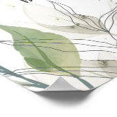 Birthday Party Photo Pretty Botanical Any Age ポスター (角)