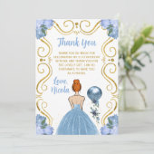 Birthday Party Red Hair Princess Blue  サンキューカード (スタンド正面)