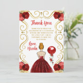 Birthday Party Red Hair Princess in Red サンキューカード (スタンド正面)