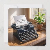 Birthday Party Retro Typewriter by a Window 招待状 (正面)