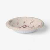 Birthday Party Ribbon & Confetti Silhouette Art ペーパーボウル (傾斜あり)