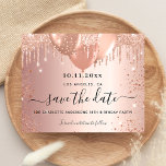Birthday party rose gold budget save the date<br><div class="desc">Please note that this Save the date is on flyer paper and very thin. Envelopes are not included. For thicker Save the Date card (same design) please visit our store. A girly and trendy Save the Date for a 18th (or any age) birthday party. A blush, rose gold gradient background...</div>