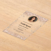 Birthday party rose gold diamond photo clear アクリル招待状 (レイダウン)