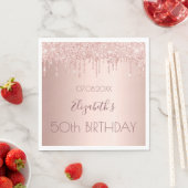 Birthday party rose gold drips pink luncheon スタンダードランチョンナプキン (インサイチュ)