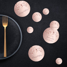 Birthday party rose gold pink stars glam コンフェッティ