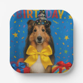 Birthday Party Sheltie ペーパープレート (正面)