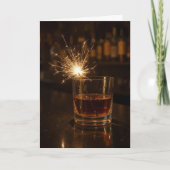 Birthday Party Sparkler In a Glass Of Whiskey カード (正面)