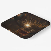 Birthday Party Sparkler In a Glass Of Whiskey ペーパープレート (傾斜あり)