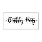 Birthday Party spelled in Black Lines Silhouette ラバースタンプ (インプリント)