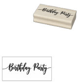 Birthday Party spelled in Black Lines Silhouette ラバースタンプ (押印)