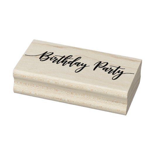 Birthday Party spelled in Black Lines Silhouette ラバースタンプ (スタンプ)
