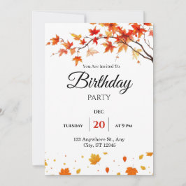 Birthday party spring flowers invitation 招待状