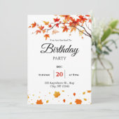 Birthday party spring flowers invitation 招待状 (スタンド正面)