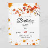 Birthday party spring flowers invitation 招待状 (正面/裏面)