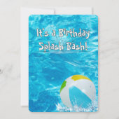 Birthday Party Swimming Pool 招待状 (正面)