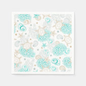 Birthday party turtles, underwater tableware スタンダードカクテルナプキン (正面)