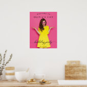 Birthday Party Welcome Sign Poster with Photo ポスター (キッチン)