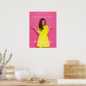 Birthday Party Welcome Sign Poster with Photo ポスター (キッチン)