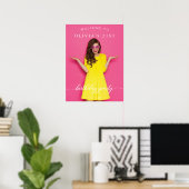 Birthday Party Welcome Sign Poster with Photo ポスター (ホームオフィス)