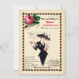 Birthday Party woman Any age，ギャツビースタイル，アート – デコ 招待状