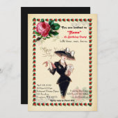 Birthday Party woman Any age,ギャツビースタイル,アート – デコ 招待状 (正面/裏面)
