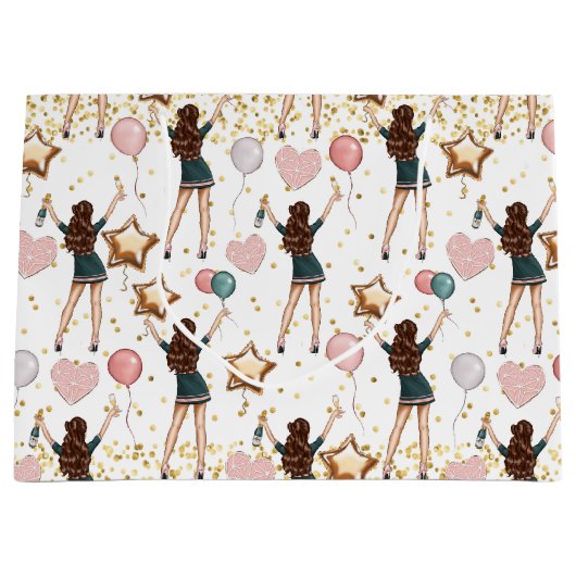 Birthday Pattern  ラージペーパーバッグ (正面)