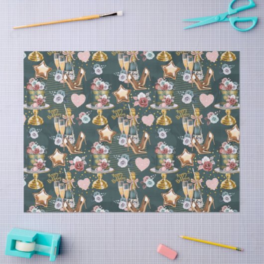 Birthday Pattern  薄葉紙 (クラフト)