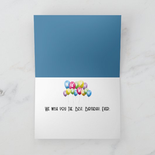 Birthday Penguins Ice Skating On an Arctic Lake カード (内部)