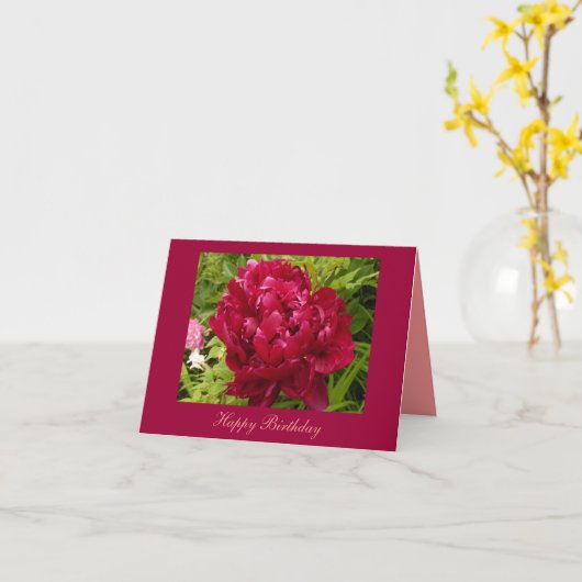 Birthday peony notecard カード (黄色い花)