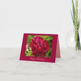 Birthday peony notecard カード